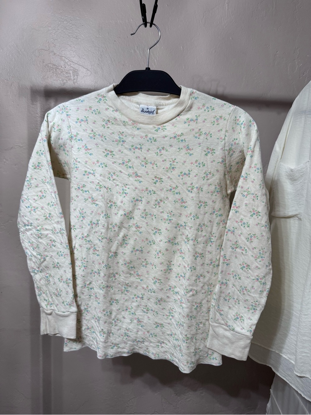 Vintage Duofold Soft Floral Thermal Long Sleeve Top - micro flowers‎ 💐